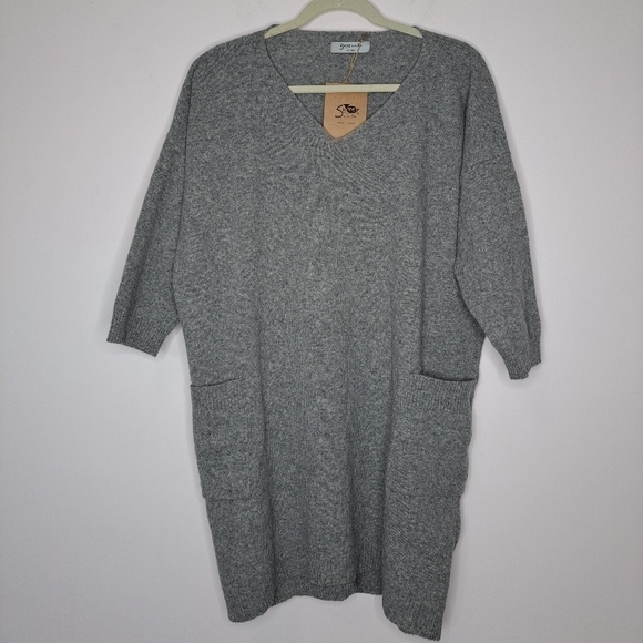 Sheep by the Sea Ireland merino and cashmere tunic sweater grey medium NWT - Picture 4 of 10